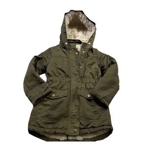 So Youth‎ Girls Olive Green Fur Lined Jacket Winter Y2K Military Gorpcore 4/5